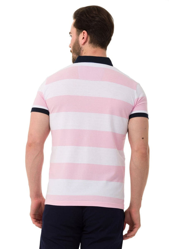 Cipo & Baxx CT741 Polo Neck T-Shirt WHITE-PINK
