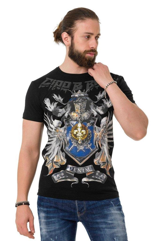 cipo & baxx CT743 Printed T-Shirt BLACK