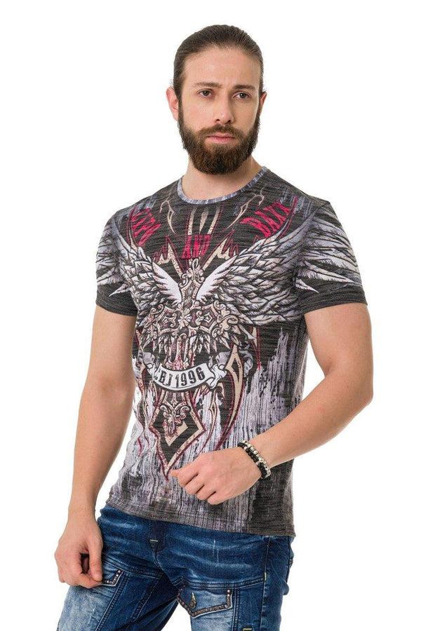 Cipo & Baxx CT746 Eagle Wing Printed T-Shirt GREY