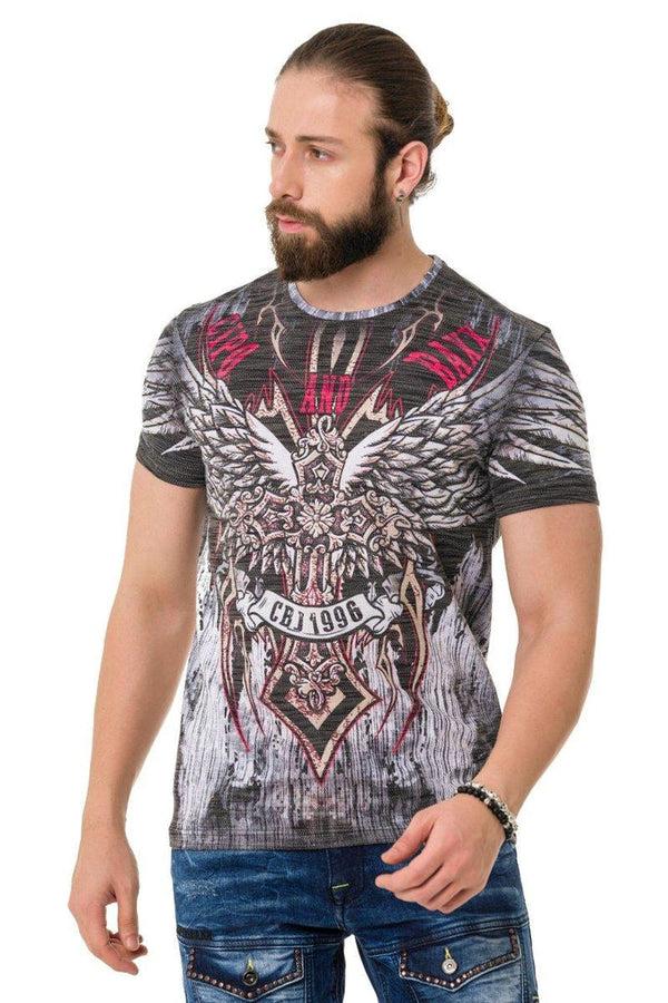 Cipo & Baxx CT746 Eagle Wing Printed T-Shirt GREY
