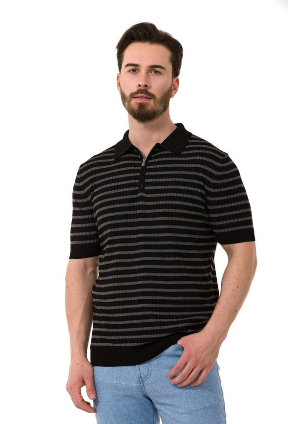 Cipo & Baxx CT751 Striped Knitwear T-Shirt BLACK