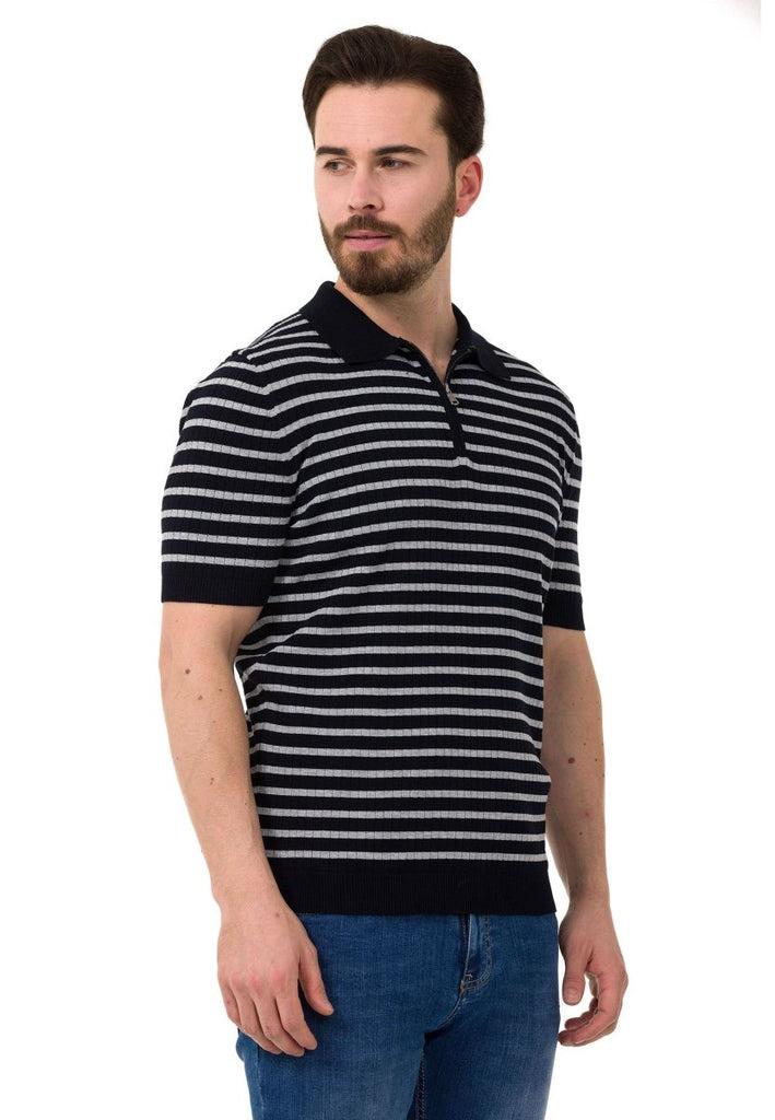 cipo & baxx CT751 Striped Knitwear T-Shirt BLACK