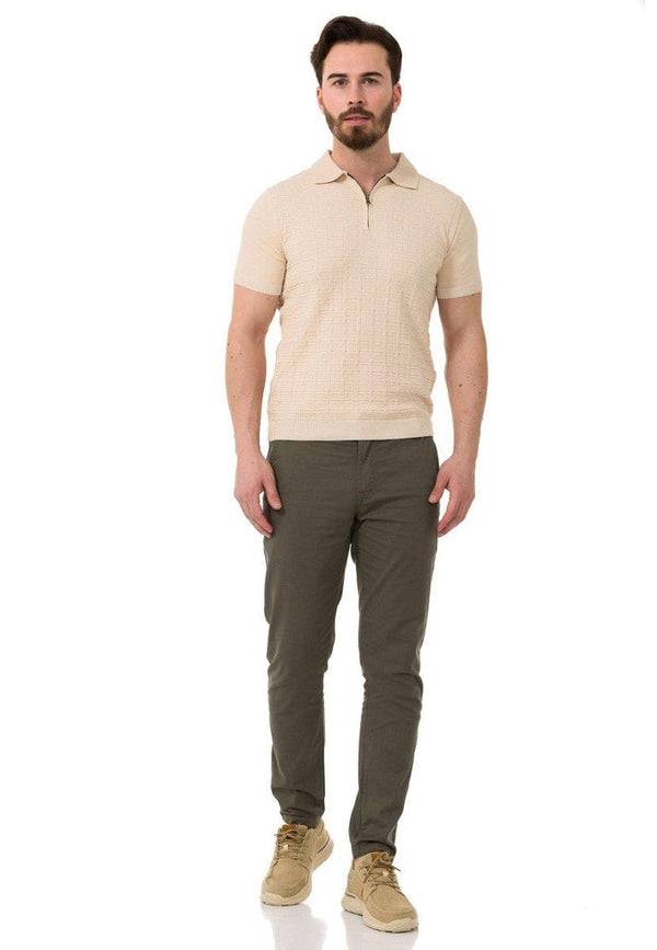 Cipo & Baxx CT752 Basic Polo Neck T-Shirt BEIGE