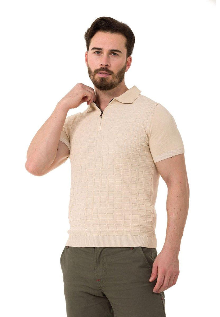 cipo & baxx CT752 Basic Polo Neck T-Shirt BEIGE