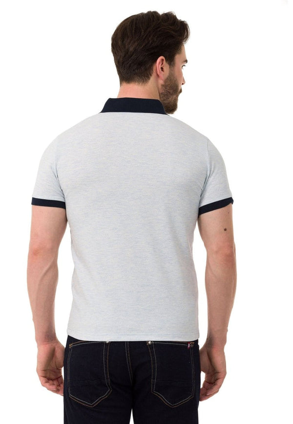 Cipo & Baxx CT767 Written Polo Neck T-Shirt ICEBLUE