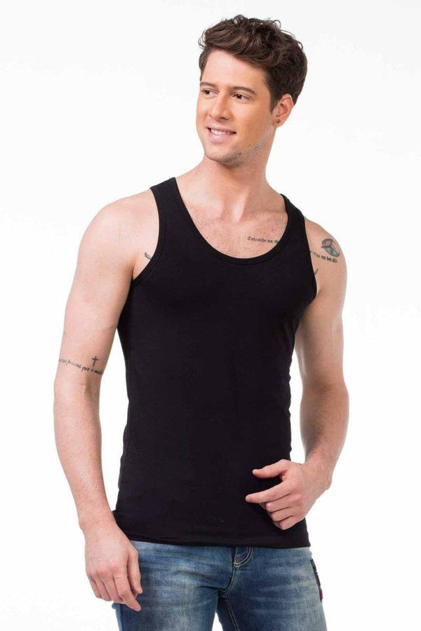 Cipo & Baxx CU107 Wide Collar Men's Undershirt WHITE