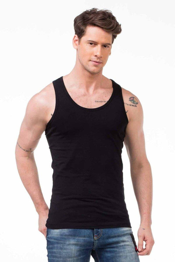 Cipo & Baxx CU107 Wide Collar Men's Undershirt WHITE