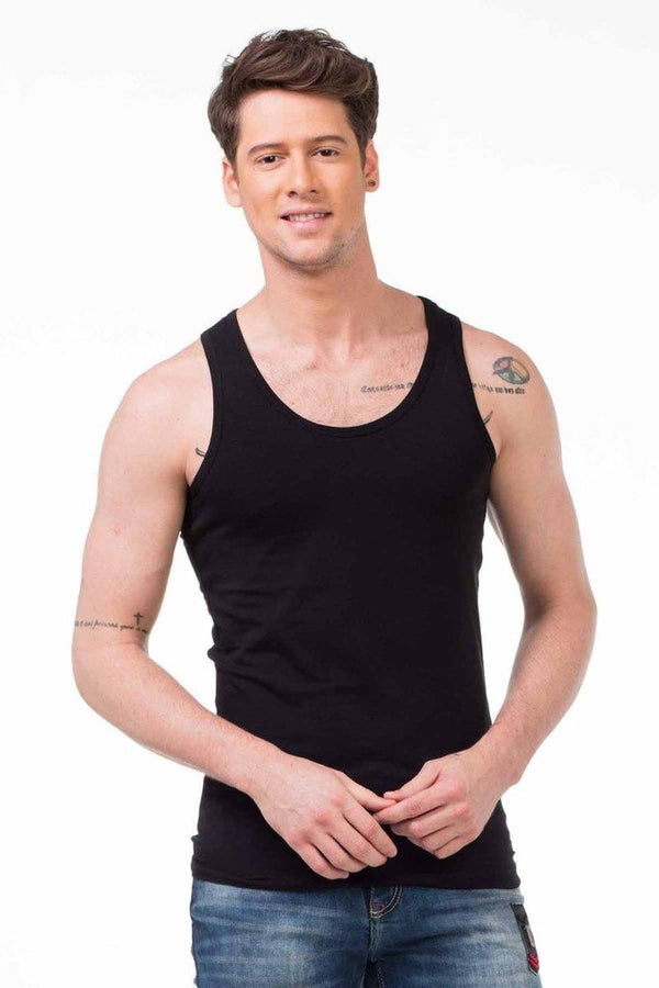 Cipo & Baxx CU107 Wide Collar Men's Undershirt WHITE