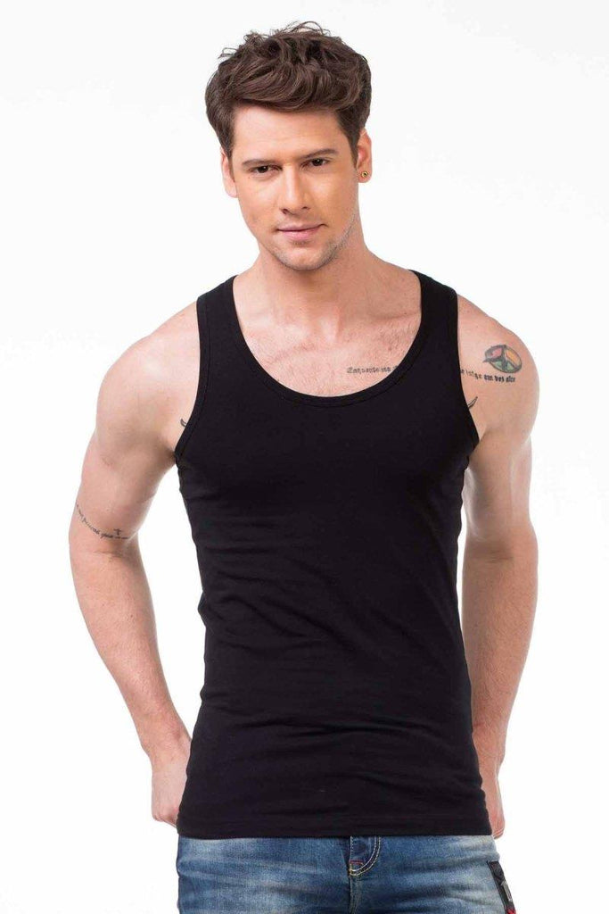 cipo & baxx CU107 Wide Collar Men's Undershirt WHITE