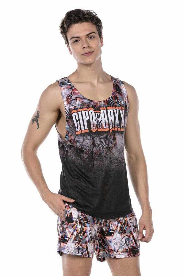 Cipo & Baxx CUK244 Patterned Swim Shorts Set ORANGE