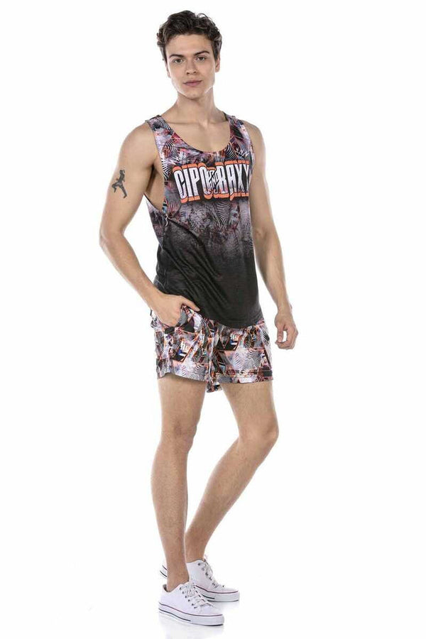 Cipo & Baxx CUK244 Patterned Swim Shorts Set ORANGE