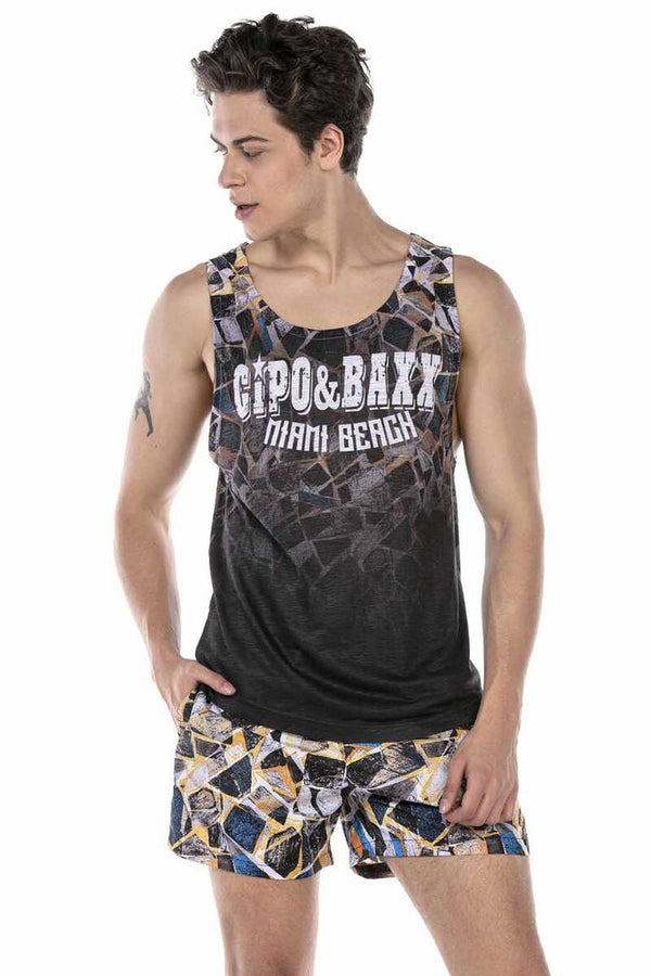 Cipo & Baxx CUK244 Patterned Swim Shorts Set ORANGE