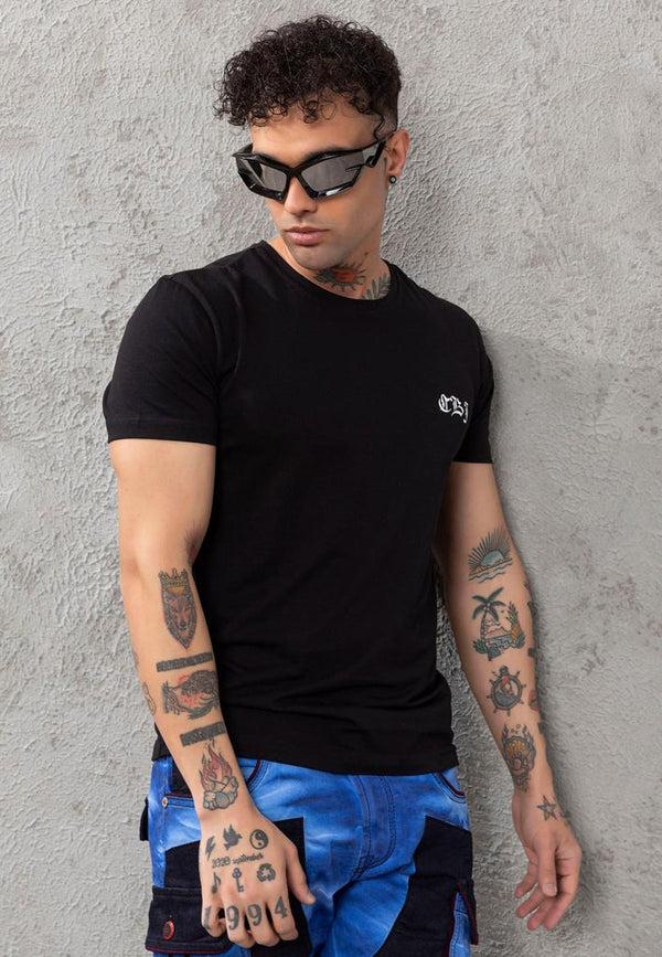 Cipo & Baxx T-SHIRT BLACK PRINTED BLACK