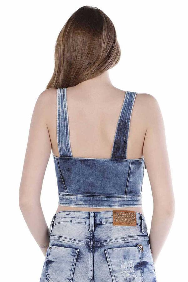 Cipo & Baxx WB100 Denim Bustier BLUE