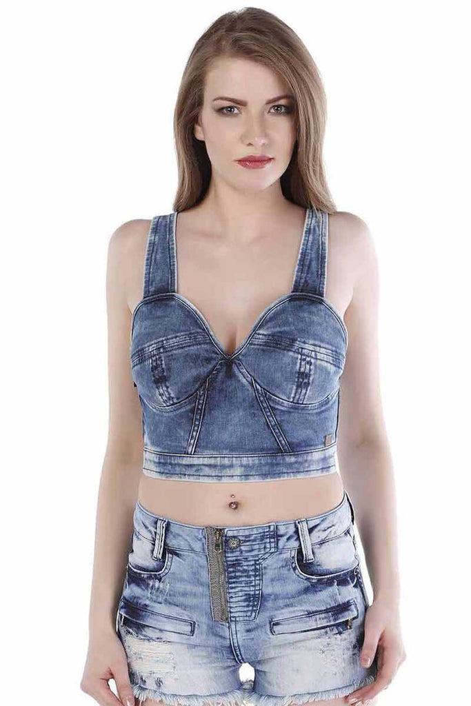 cipo & baxx WB100 Denim Bustier BLUE