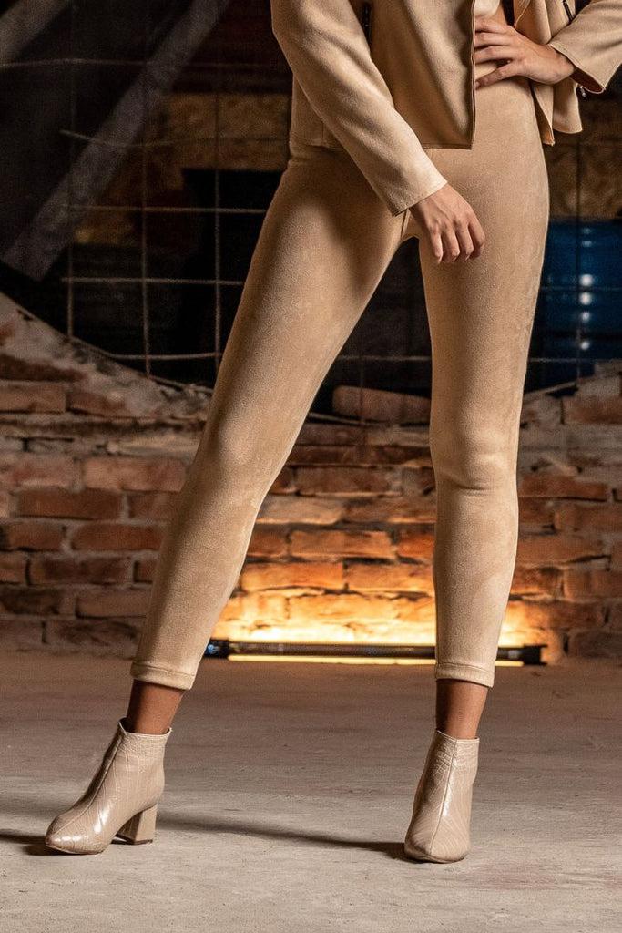 cipo & baxx WD486 Suede Women's Leggings Pants STONE