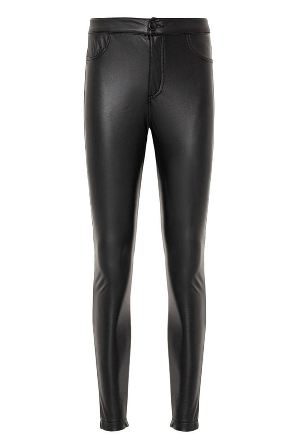 Cipo & Baxx WD495 Women's Leather Trousers BLACK