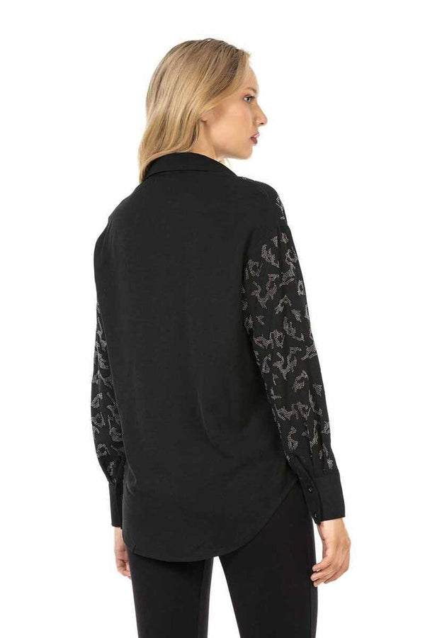 Cipo & Baxx WH120 Patterned Women's Shirt BLACK