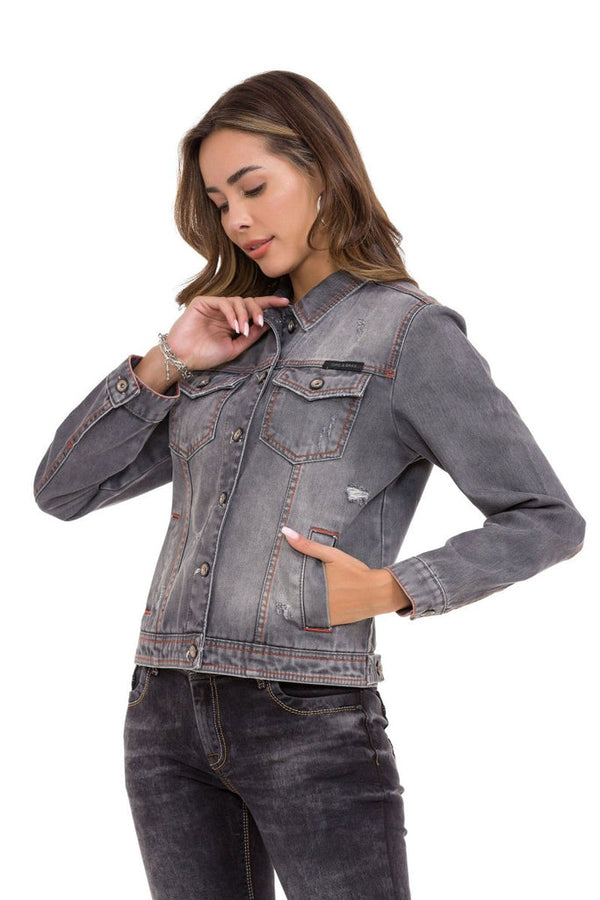 Cipo & Baxx WJ206 Women's Denim Jacket GREY