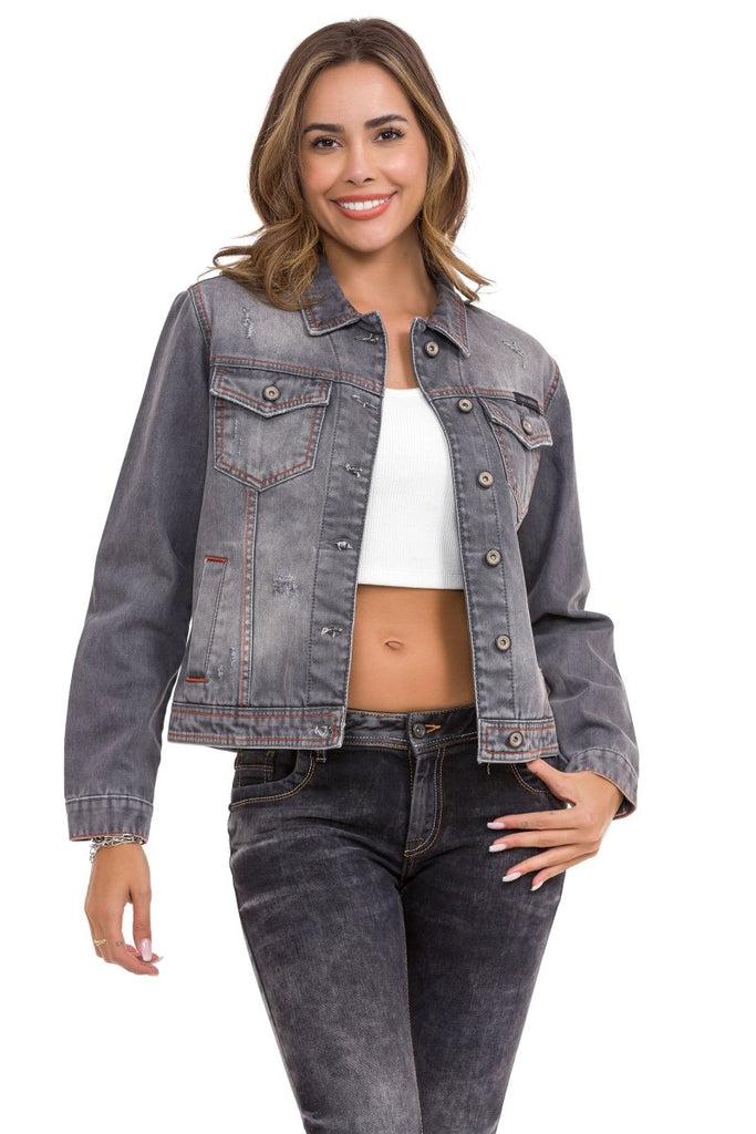 cipo & baxx WJ206 Women's Denim Jacket GREY