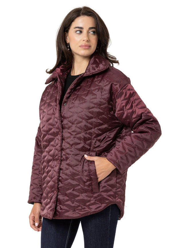 Cipo & Baxx WJ221 Women's Puffer Coat BURGUNDY