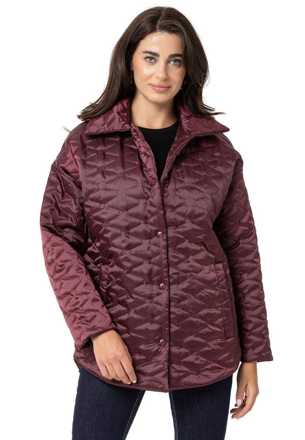 Cipo & Baxx WJ221 Women's Puffer Coat BURGUNDY