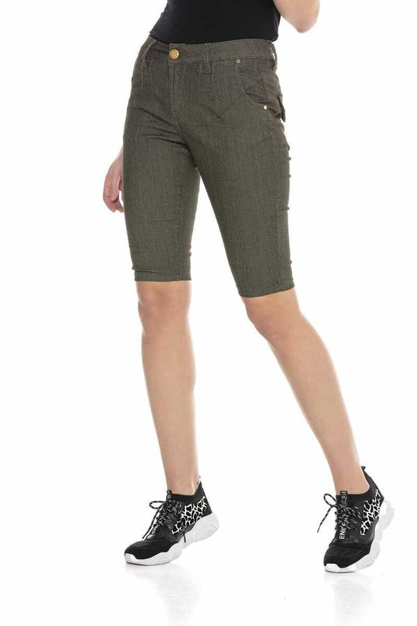 Cipo & Baxx WK169 Basic Khaki Women's Shorts KHAKI