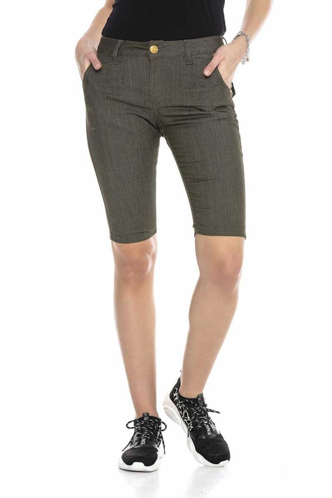 cipo & baxx WK169 Basic Khaki Women's Shorts KHAKI