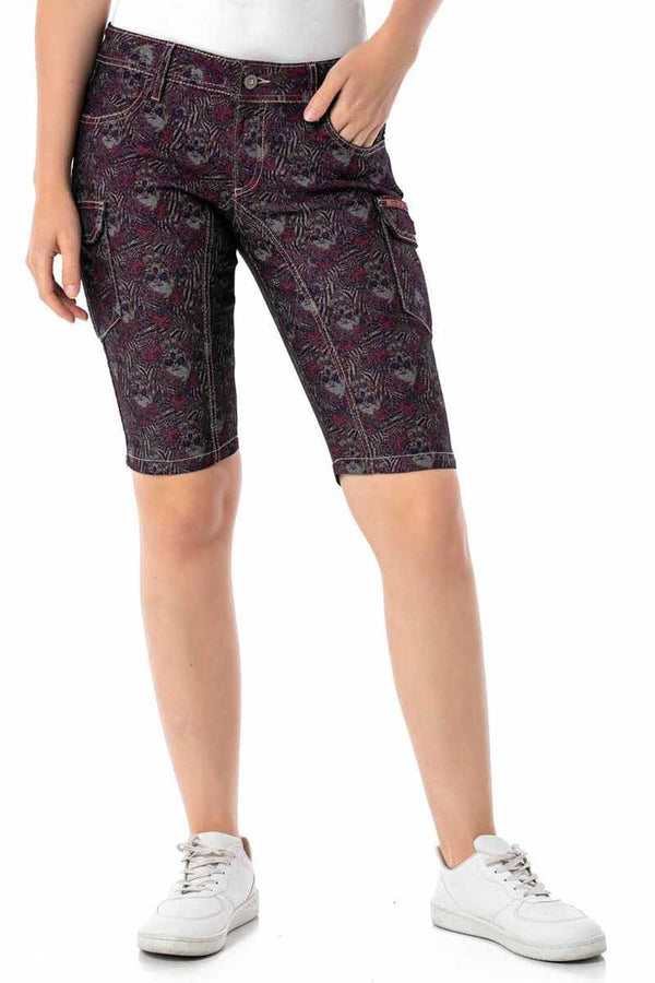 Cipo & Baxx WK180 Patterned Cargo Shorts PURPLE