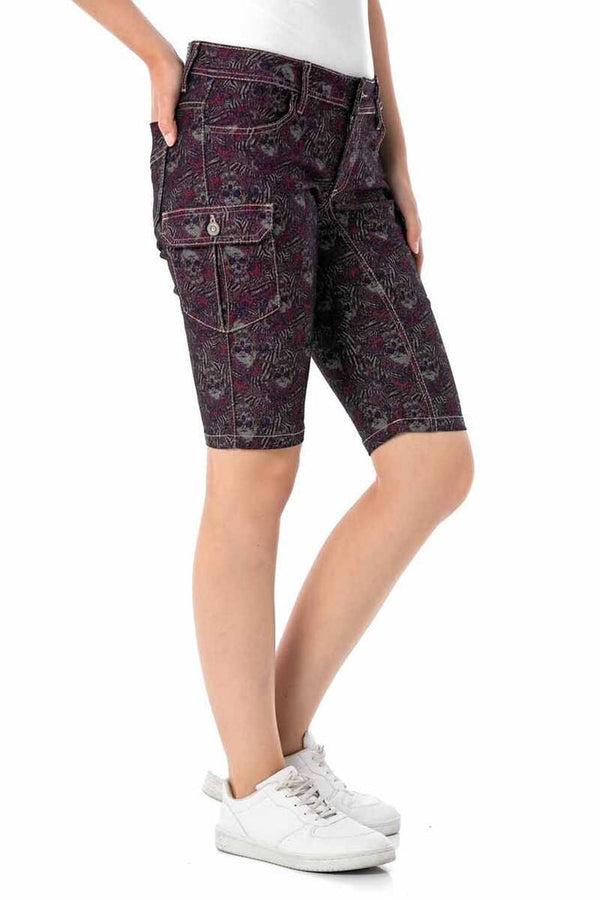 Cipo & Baxx WK180 Patterned Cargo Shorts PURPLE