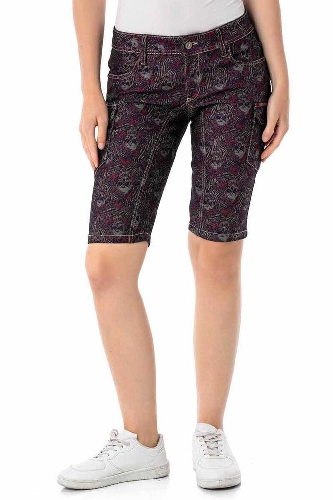 cipo & baxx WK180 Patterned Cargo Shorts PURPLE