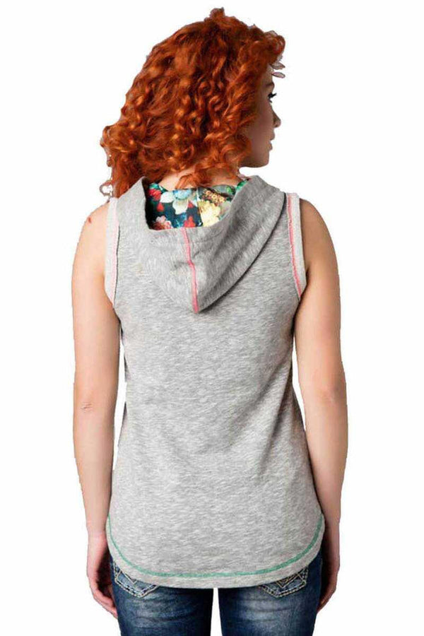Cipo & Baxx WL106 Women's Sleeveless Sweatshirt GREY