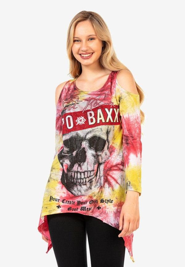 Cipo & Baxx WL294 Long Casual Patterned T-Shirt BLUE