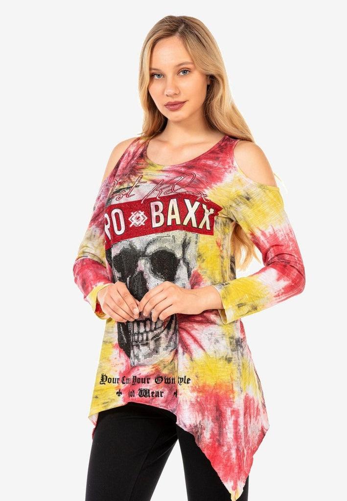 cipo & baxx WL294 Long Casual Patterned T-Shirt BLUE