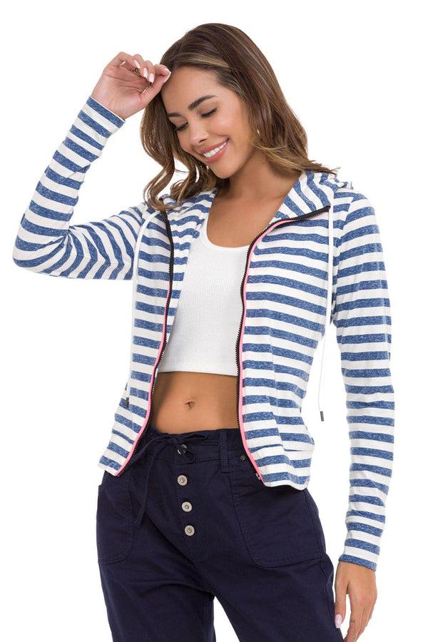 Cipo & Baxx WL348 Women's Zip Sweatshirt BLUE