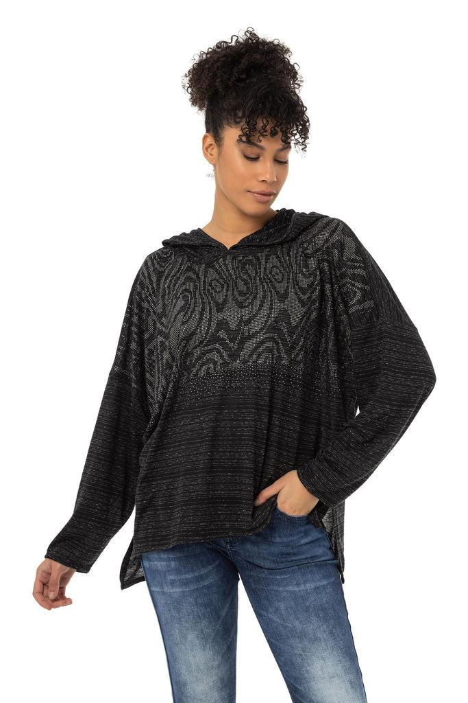 cipo & baxx WL356 Women's Hooded Sweatshirt BLACK