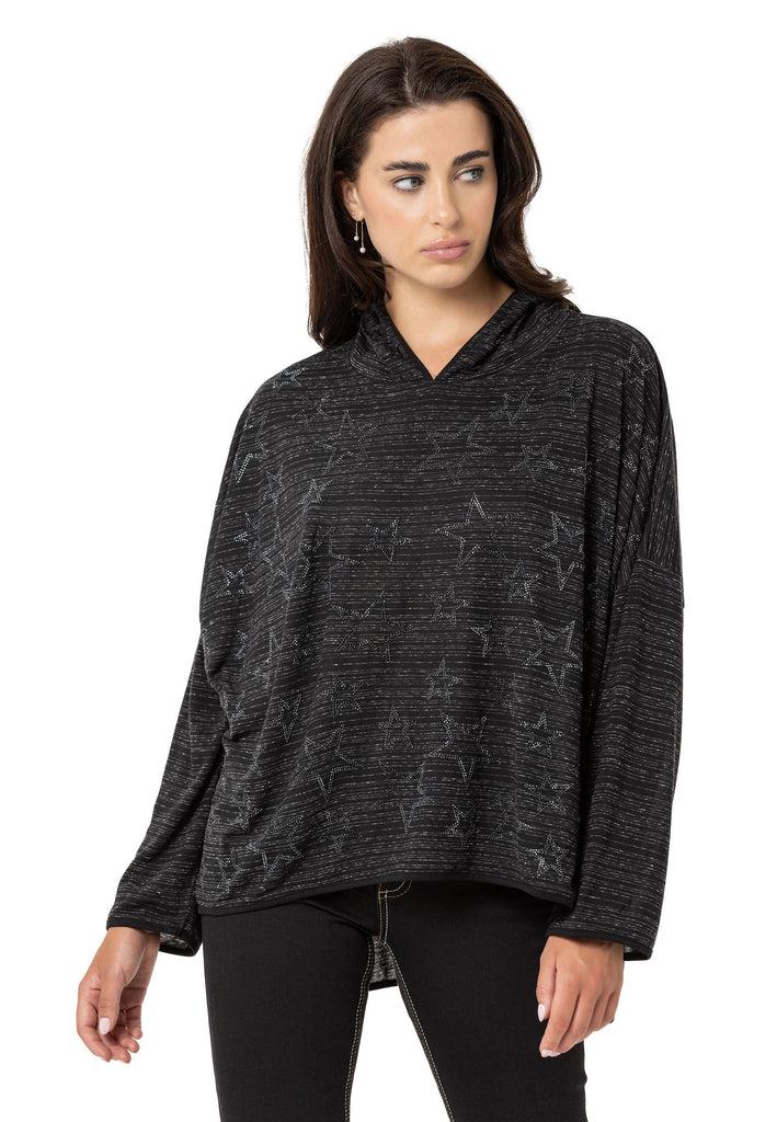 cipo & baxx WL357 Basic Women's Sweatshirt BLACK