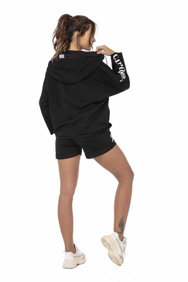 Cipo & Baxx WLK176 Hoodie Shorts Set BLACK