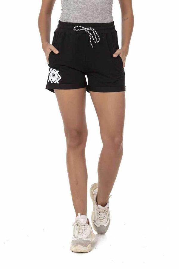Cipo & Baxx WLK176 Hoodie Shorts Set BLACK
