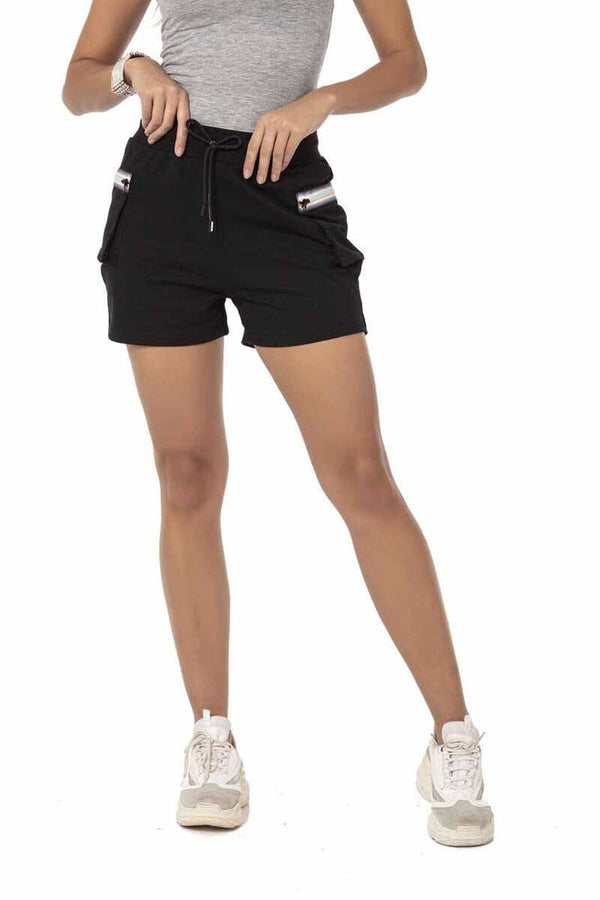Cipo & Baxx WLK177 Hoodie Shorts Set BLACK