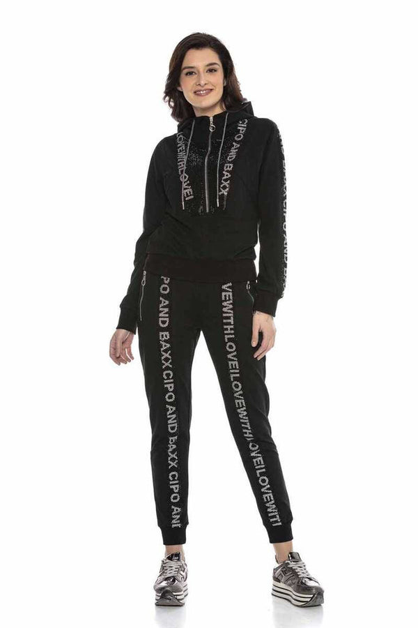 Cipo & Baxx WLR132 Stone Tracksuit Set BLACK
