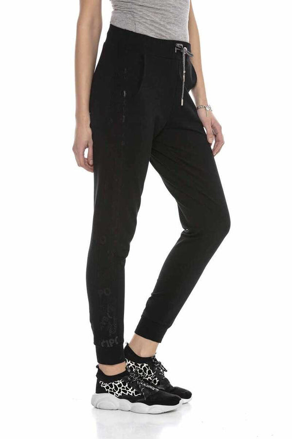 Cipo & Baxx WLR138 Women's Black Tracksuit Set BLACK