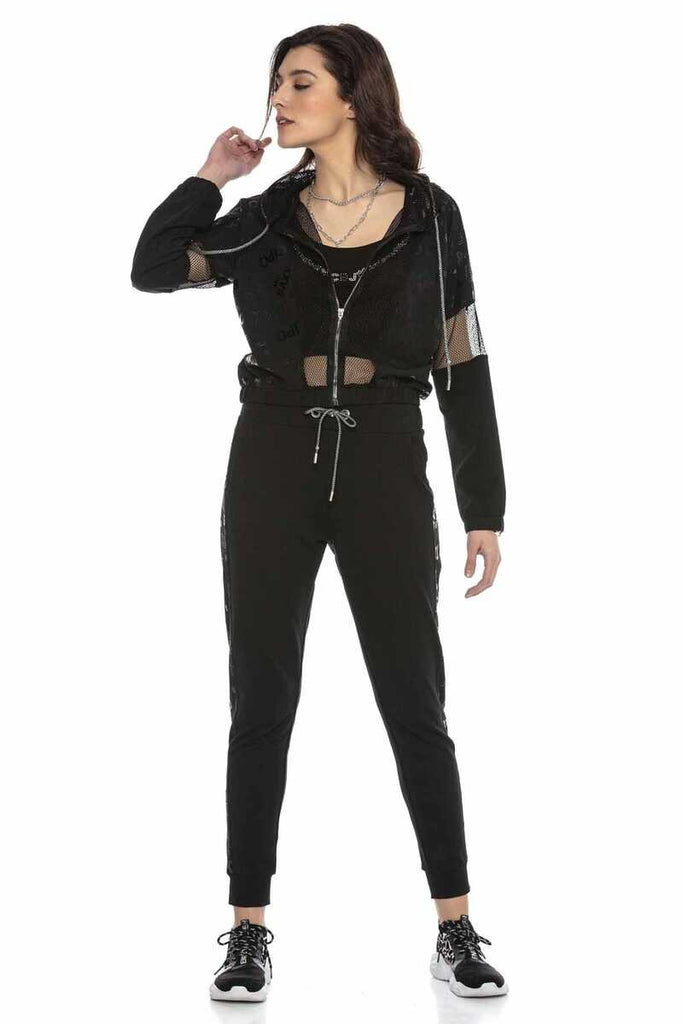 cipo & baxx WLR138 Women's Black Tracksuit Set BLACK