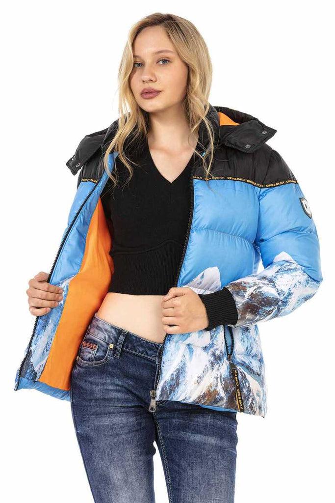 cipo & baxx WM119 Printed Puffer Jacket BLUE