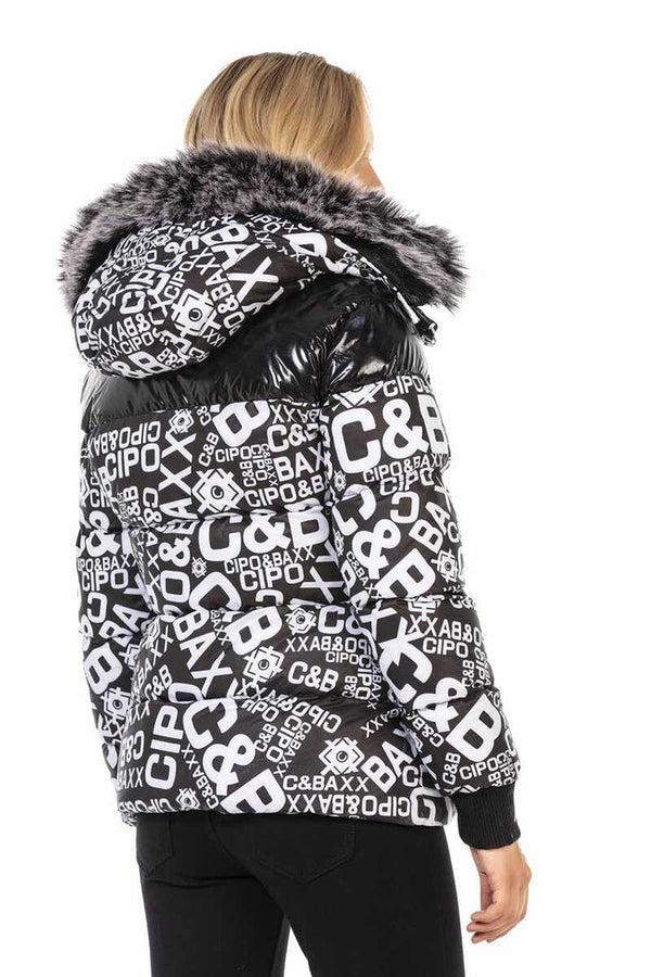 Cipo & Baxx WM129 Printed Women's Puffer Coat WHITE