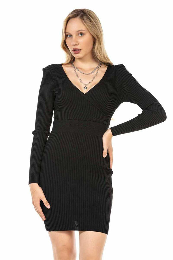 Cipo & Baxx WP222 Mini Knitwear Dress BLACK