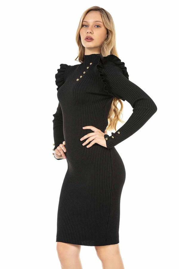 Cipo & Baxx WP224 Women's Knitwear Dress BLACK