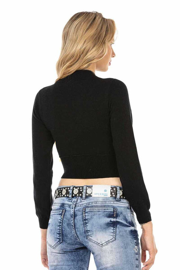 Cipo & Baxx WP233 Crop Top Knitwear BLACK
