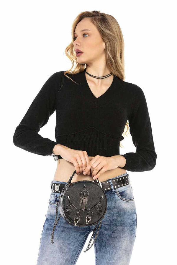 Cipo & Baxx WP233 Crop Top Knitwear BLACK