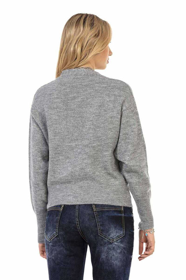 Cipo & Baxx WP235 Buttoned Short Cardigan GREY